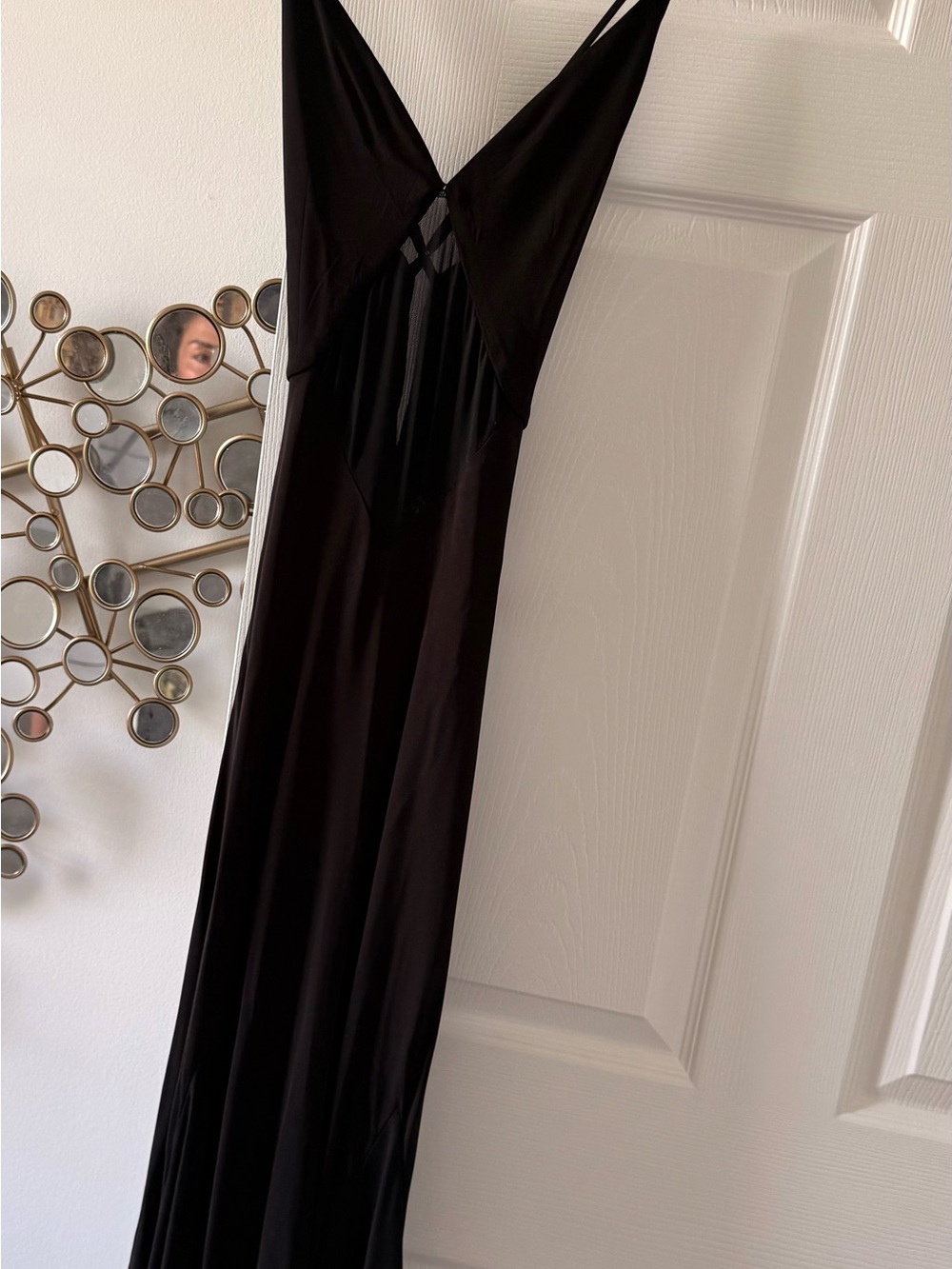 STAUD Black Maxi Dress with V-Neck and Strappy Detail. Never worn but no tag. - Picture 2 of 4